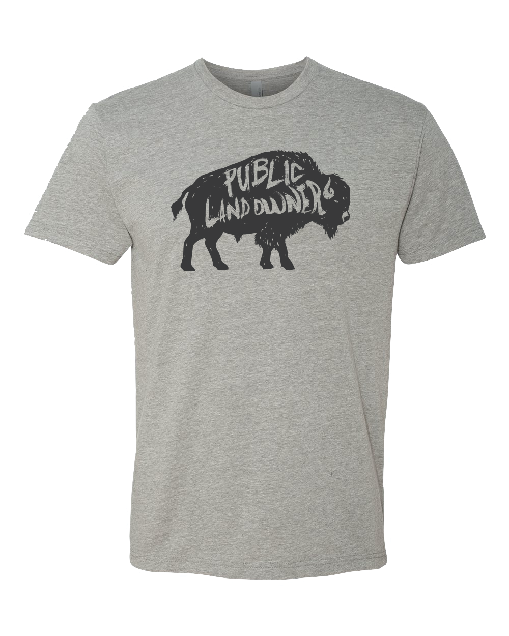 Public Land Owner® Bison T-Shirt, Heather Grey