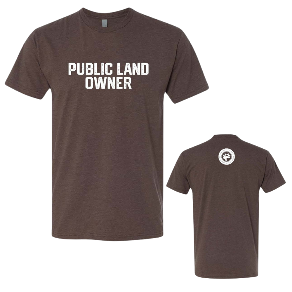 Public Land Owner® T-Shirt-Brown