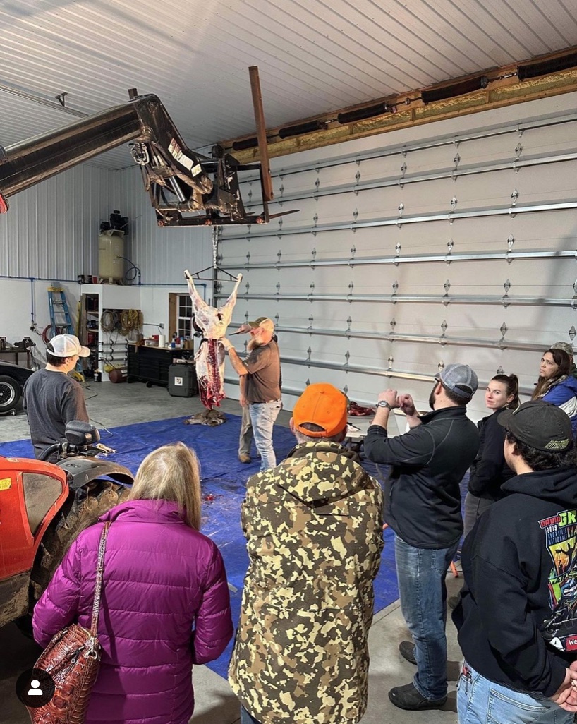 Chapter Chair Brian Bird conducting a deer processing demonstration. 